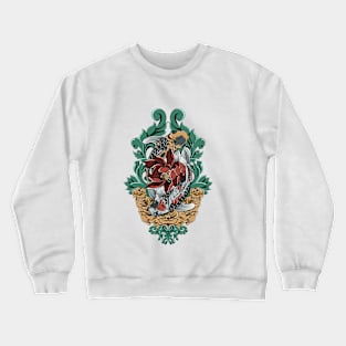 koi fish with ornament illustration Crewneck Sweatshirt